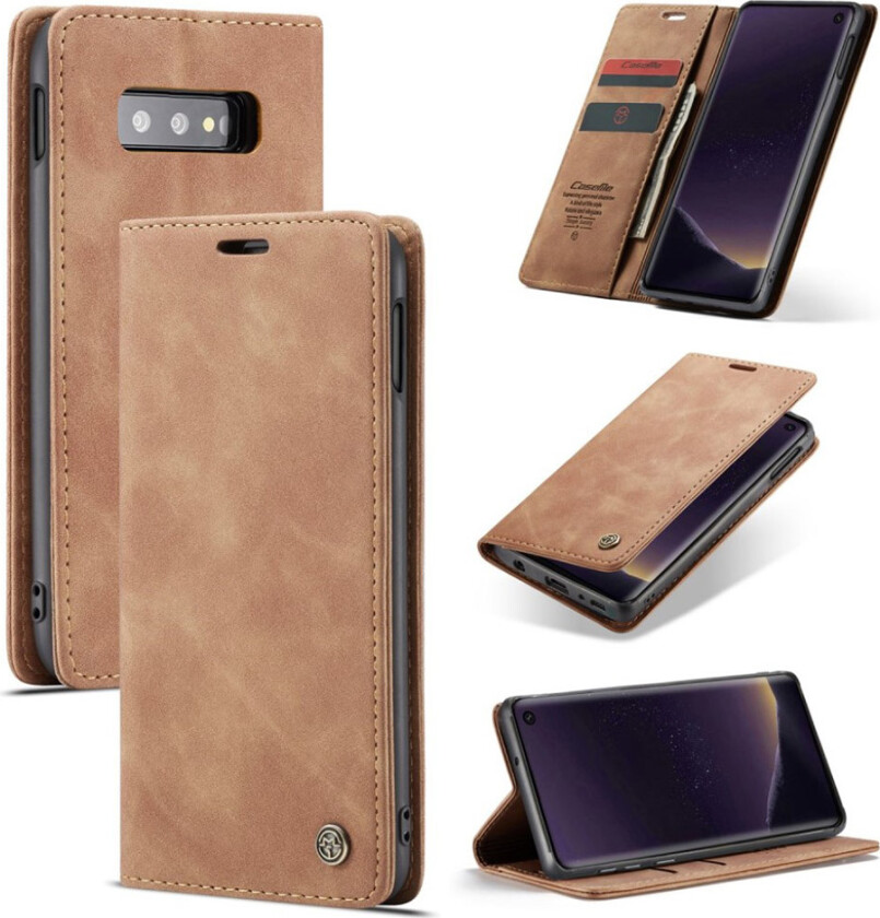 Caseme Samsung Galaxy s10 e Støtabsorberende Skinnetui Med Deksel - Brun