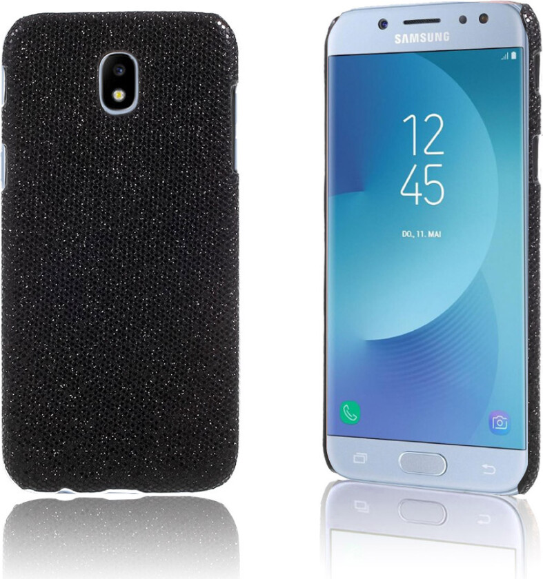 Galaxy J5 (2017) Deksel laget av plastikk og kunstlær - Glitter paljetter, svart