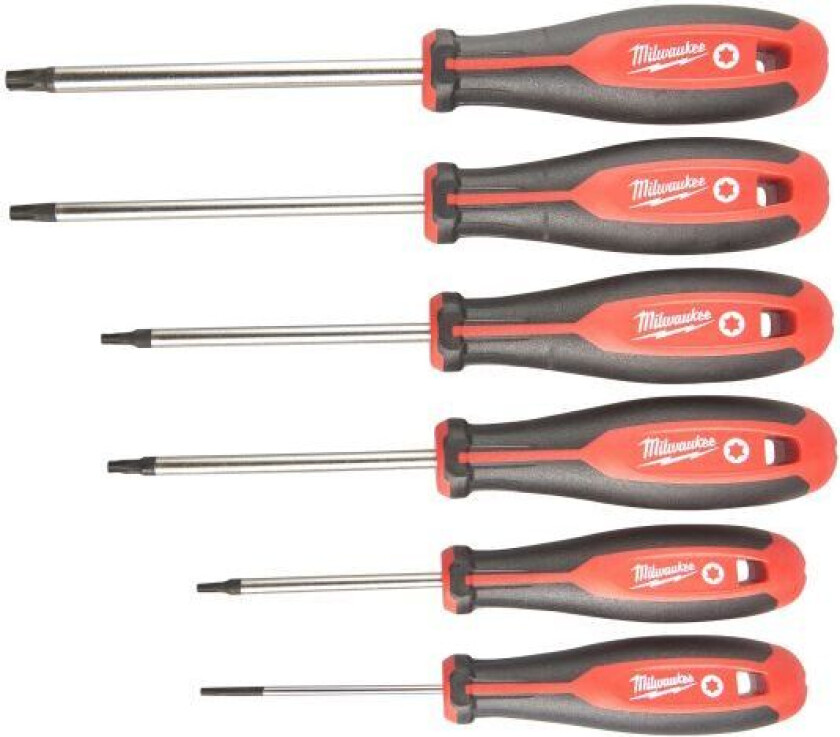 Tri-Lobe Skrutrekkersett med rundt skaft T10/T15/T20/T25/T30/T40