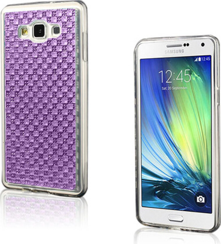 Plum Blossom - Mønstret gel deksel med krystaller - TPU deksel til Samsung Galaxy A7 SM-A700F - lilla