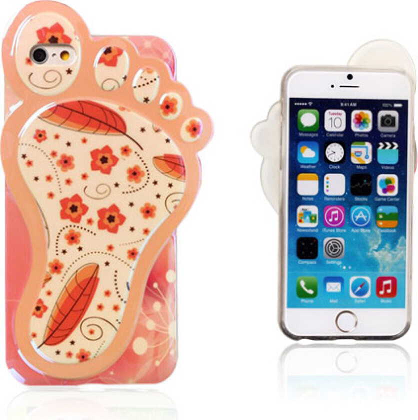 3D Foot (Rød Blomster) iPhone 6 Deksel
