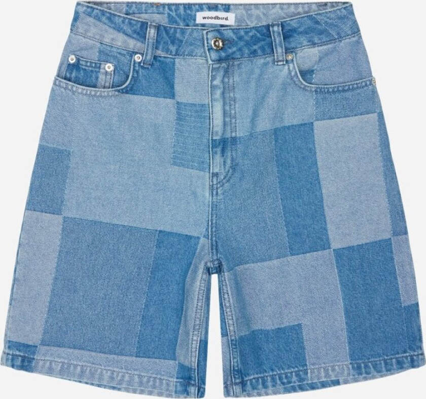 Maggie Patchwork Shorts - Blue