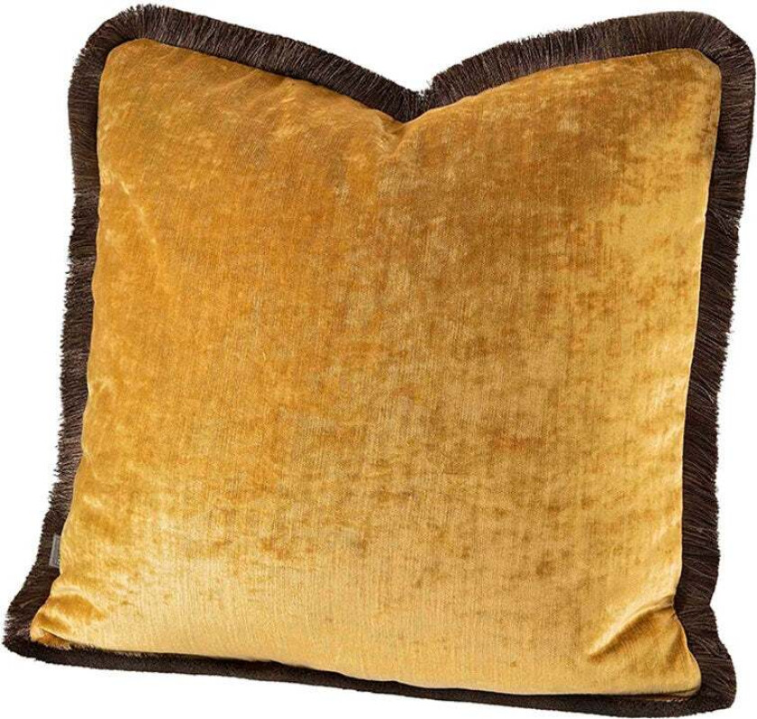 Garda Velvet Cognac putetrekk Fringe 50 X 50