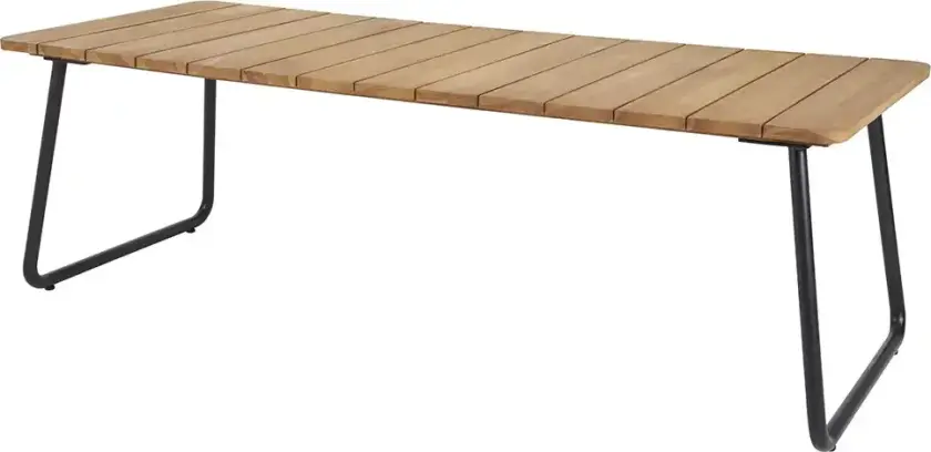 Nolli spisebord 90 x 225 cm svart/teak