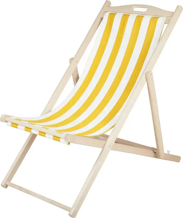 Dingla strandstol Gul/hvit