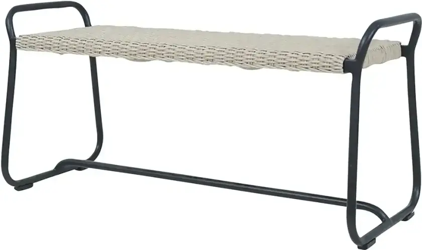 Midway benk 110 cm svart/beige