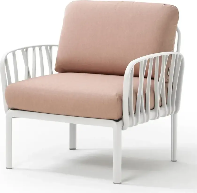 Komodo lenestol White - Rosa Quarzo