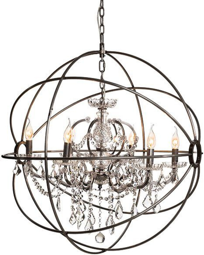 Krystallkrone Rome sølv 80 cm