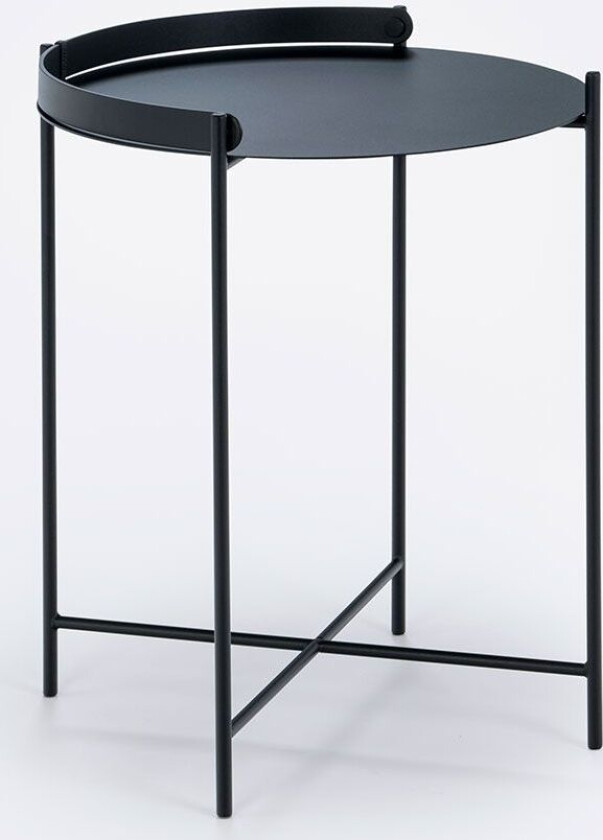 Edge sidebord 46 cm svart stål