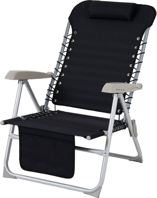 Ulrika strandstol i sølv/svart