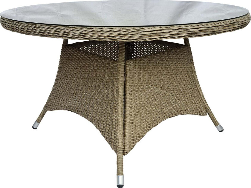 Hornbrook spisebord 150 cm beige kunstrotting Inkl.glass