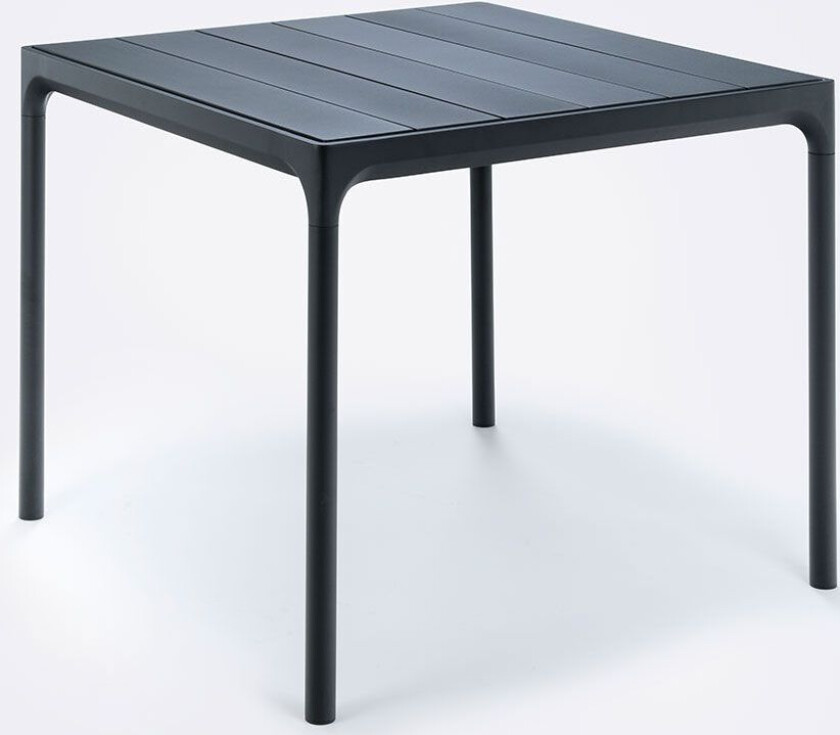 Fire spisebord 90x90 cm svart aluminium