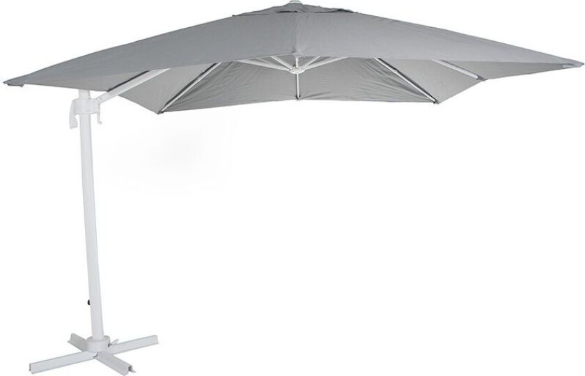 Linz fritthengende parasoll 300 X 300 cm hvit/grå