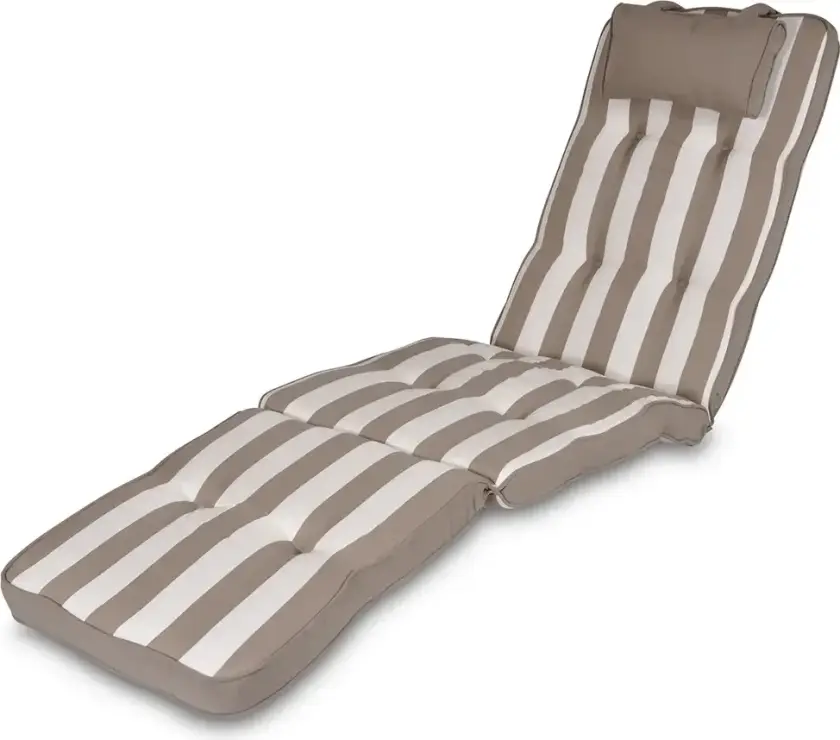 Woodline-pute til solstol Taupe/Hvit