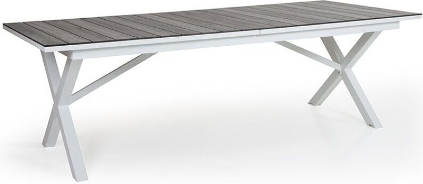 Hillmond uttrekkbart bord 100x238-297 cm hvit/grå