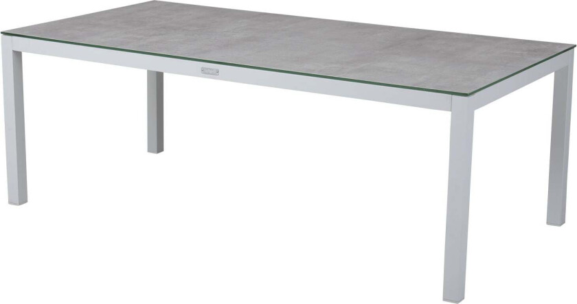 Belfort salongbord hvit/grå aluminium 70 X 140 3D-printet glassplate