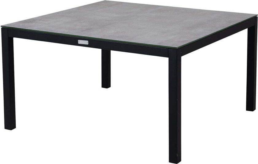 Belfort salongbord svart/grå aluminium 90 x 90 3D-printet glassplate