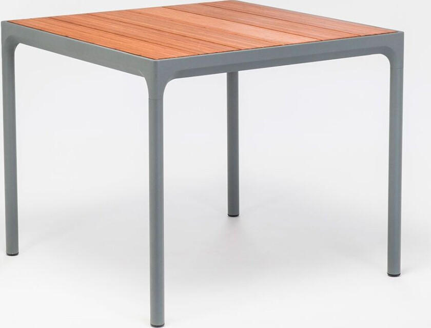Fire spisebord 90x90 cm grå/bambus aluminium
