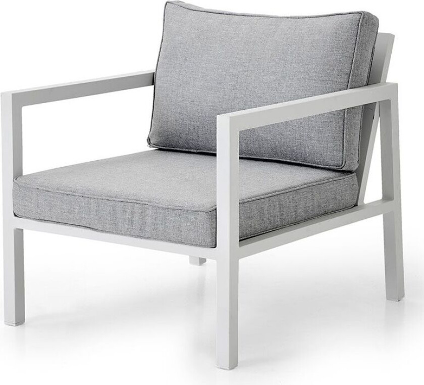 Belfort lenestol hvit/grå