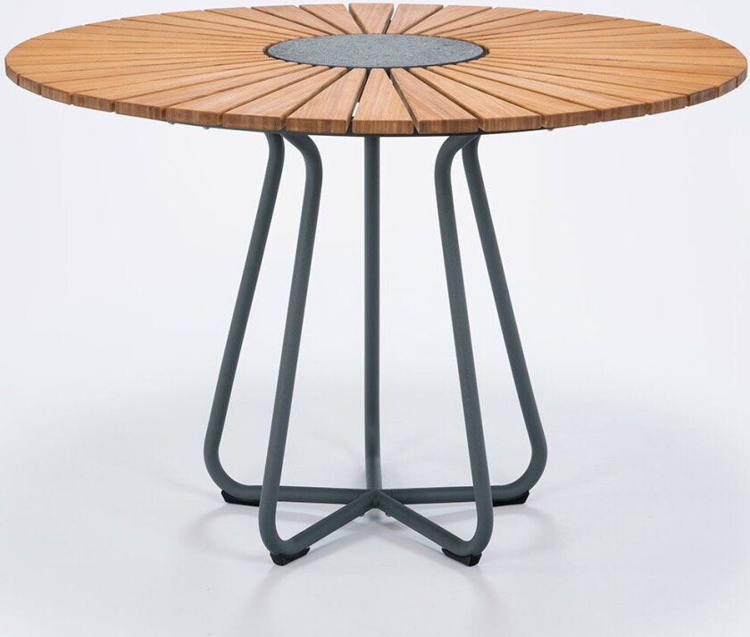 Circle spisebord 110 cm aluminium / bambus