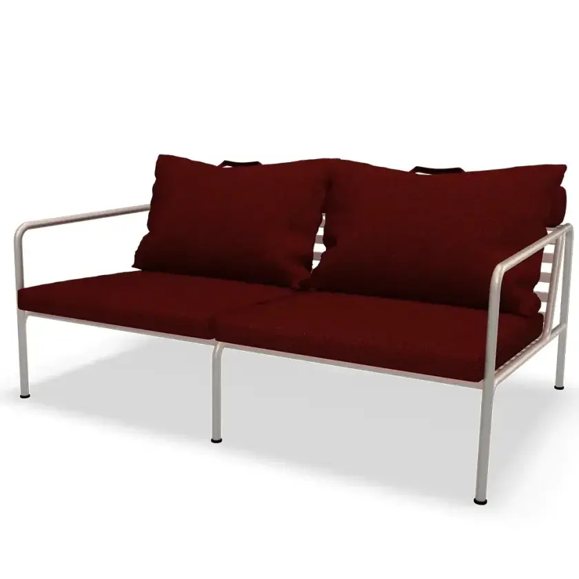 Avon 2-seters sofa Scarlet/White