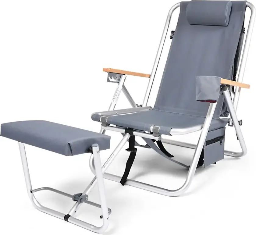 Roxy strandstol med kjølebag og mobil lomme grå