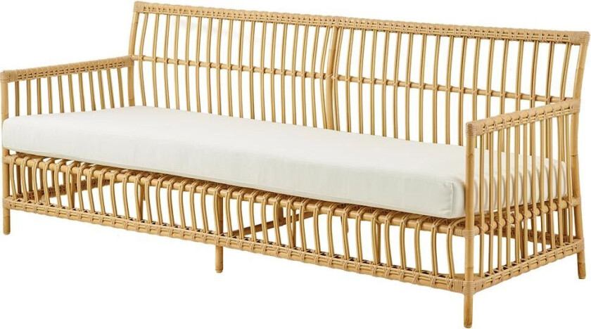 Caroline 3-seters sofa i kunstrotting i naturfarge