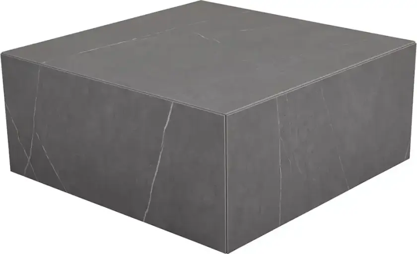 Zten salongbord 80 x 80 i grå marmorlook