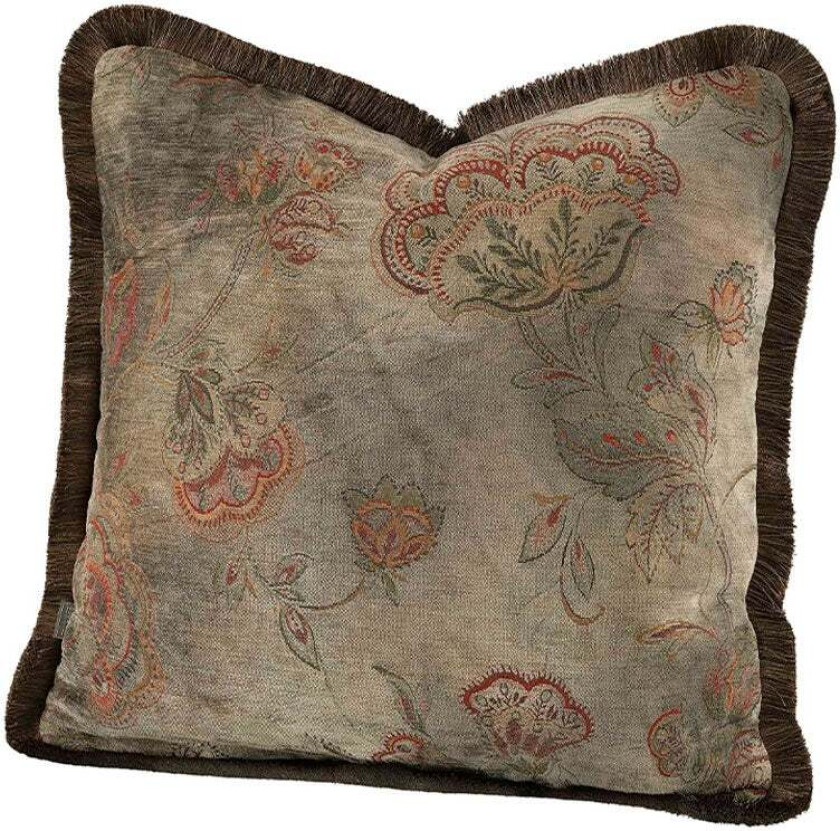 Miralago Flower Taupe putetrekk Fringe 50 X 50