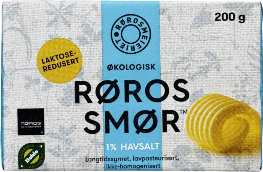 Røros Smør Økologisk 1% Havsalt 200g