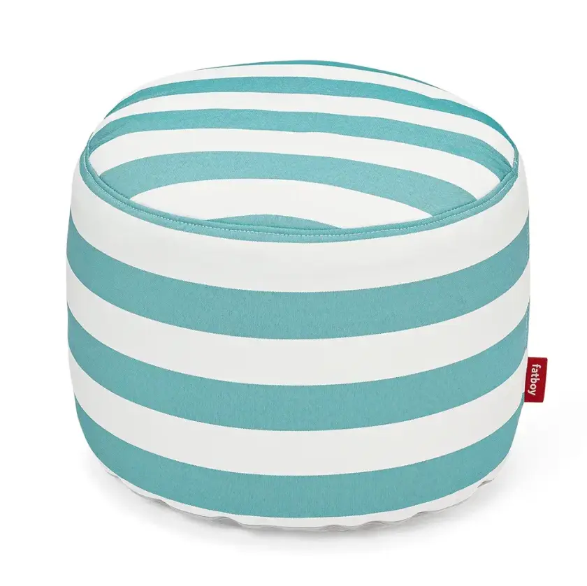 Point outdoor pouf stripe azur