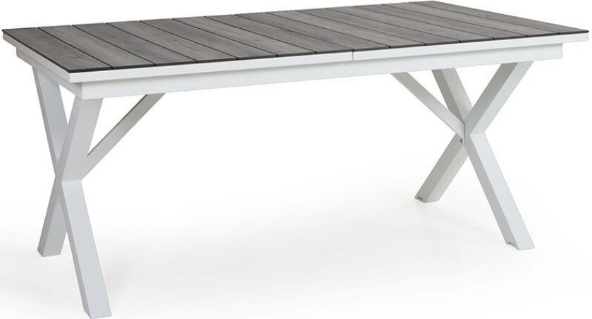 Hillmond Spisebord 100x166-226 cm hvit/grå