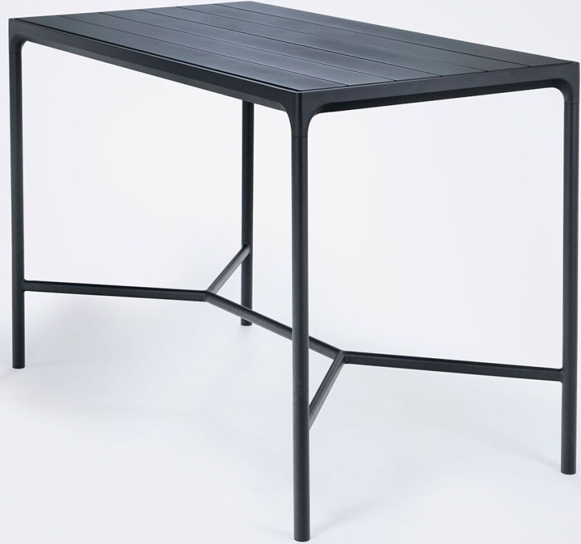 Four barbord 160x90 cm svart aluminium