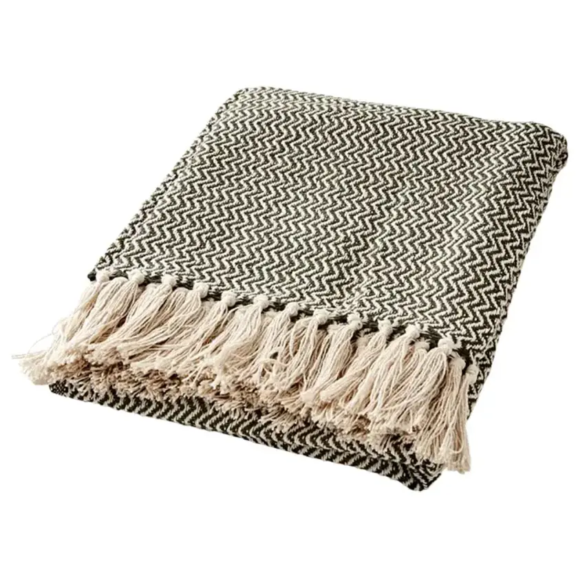 ANNA Pledd Olive green/off white
