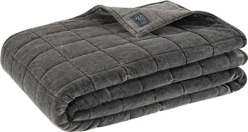Posh sengeteppe 260x260 cm vasket svart