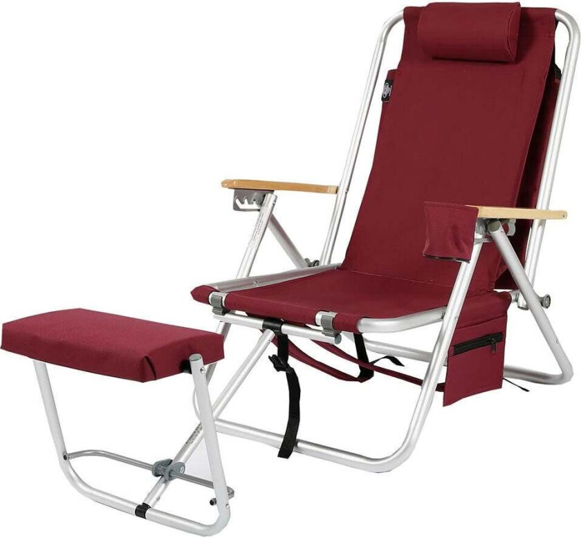 Roxy strandstol med kjølebag og mobil lomme bordeaux