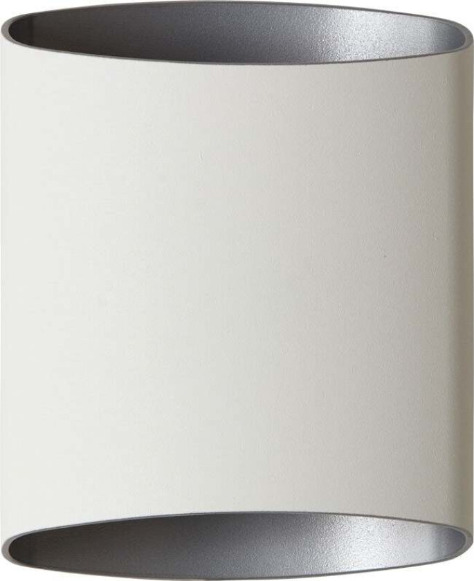 Sinne vegglampe fastmontert hvit tekstur/sølvfarget led inkludert lyskilde