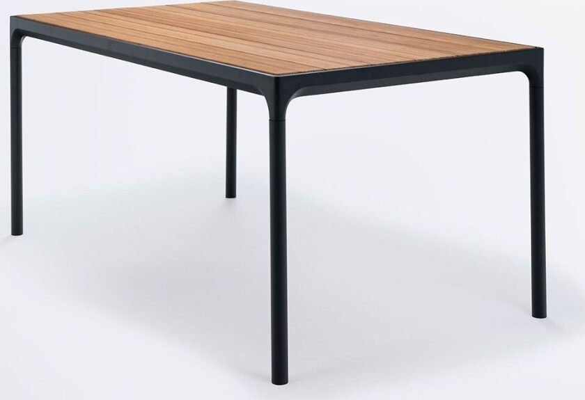 Fire spisebord 160x90 cm svart/bambus aluminium