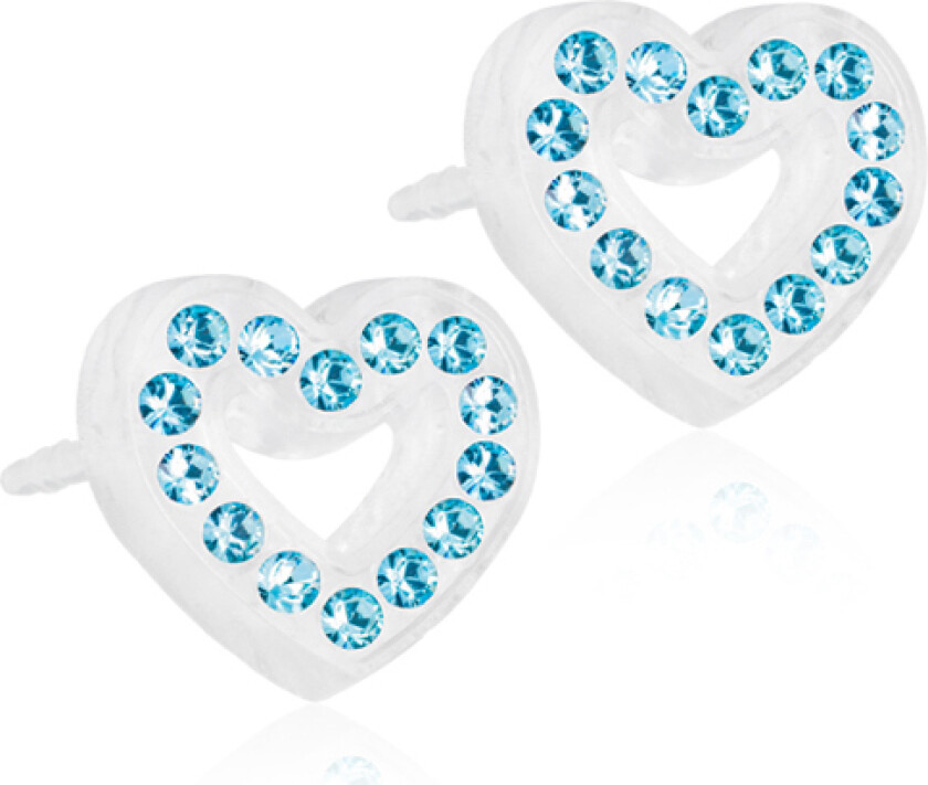 Øredobber i medisinsk plast med turkise Swarovski krystaller