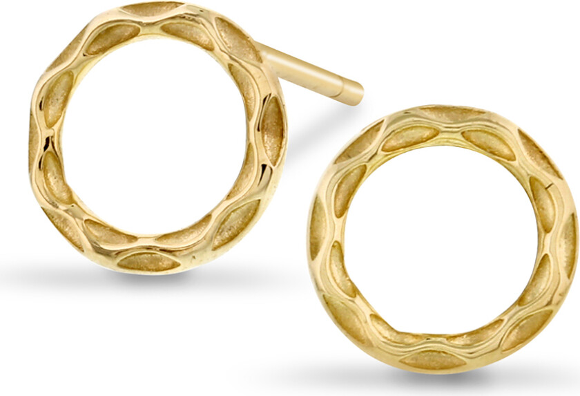 Øredobber i 585 gult gull med sirkel
