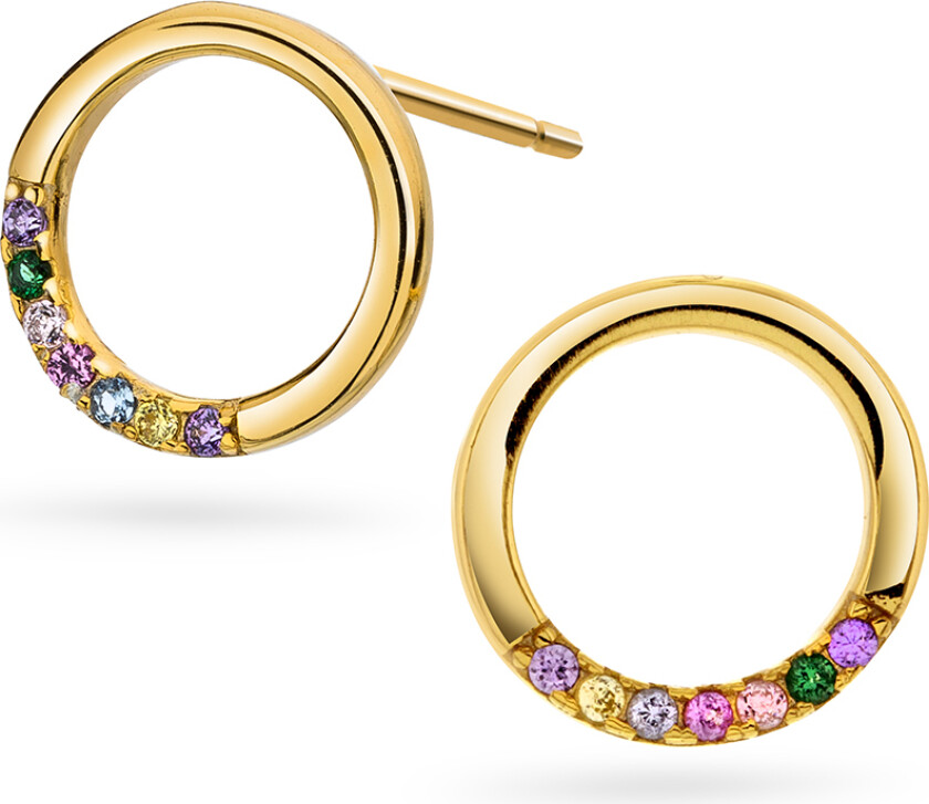 Øredobber i 925 forgylt sølv med zirkonia