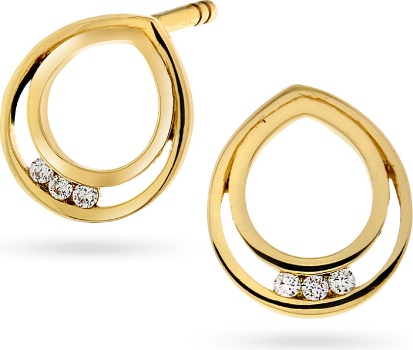 Bilde av Øredobber i 585 gult gull med zirkonia