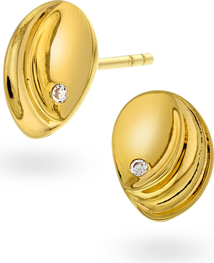 Øredobber i 925 forgylt sølv med zirkonia