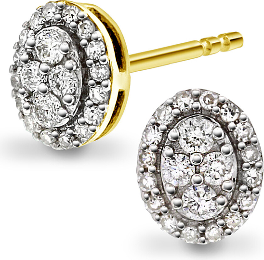 Øredobber i 585 gult gull med diamanter 0,20 ct