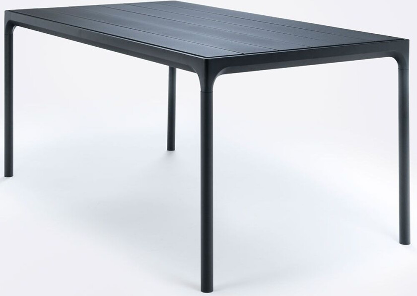 Fire spisebord 160x90 cm svart aluminium