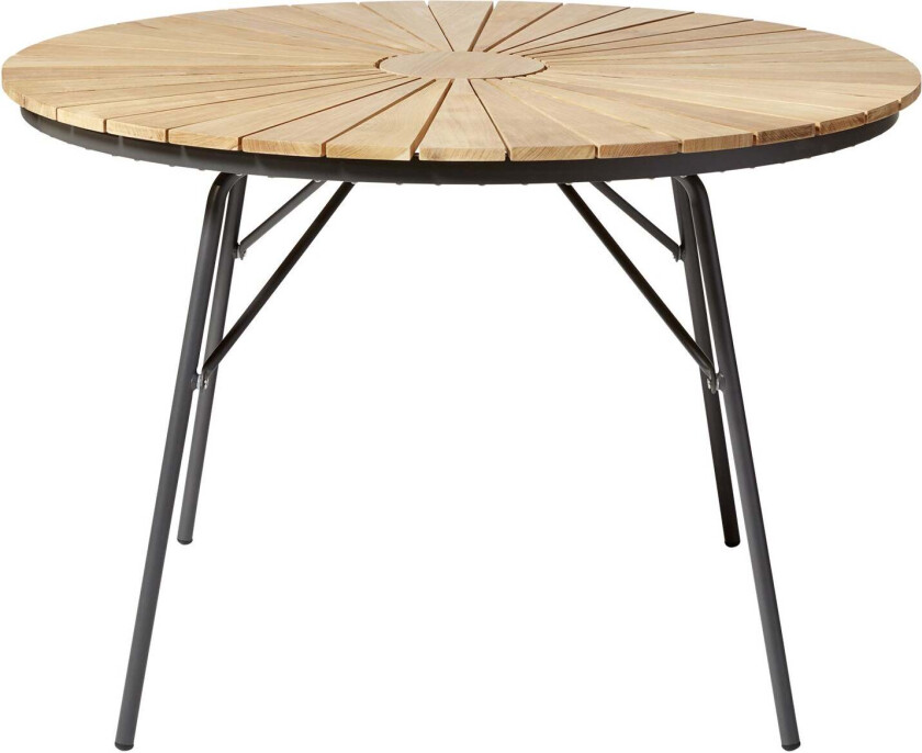 Hard & Ellen 110 cm havebord antracit/teaktræ