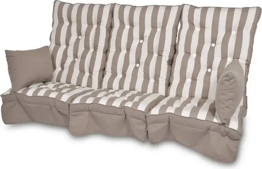 Hengekøyeputer Høy Rygg Taupe/Hvit