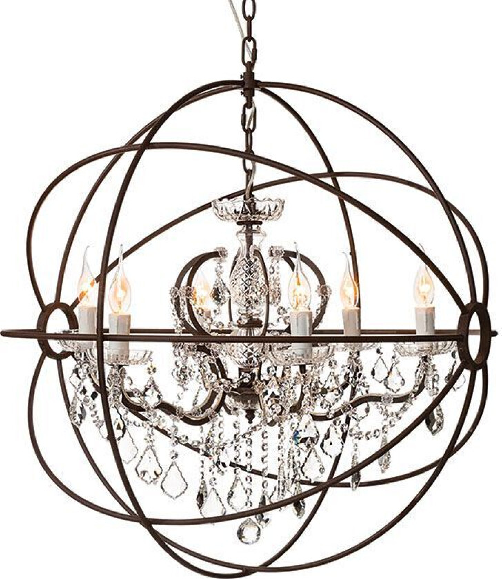 Krystallkrone Rome antikk rust 80 cm