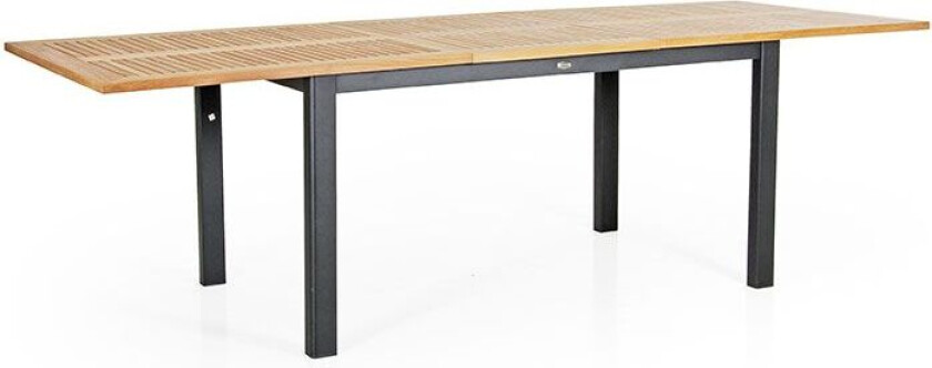 Lyon spisebord 92 x 152–210 cm svart/teak
