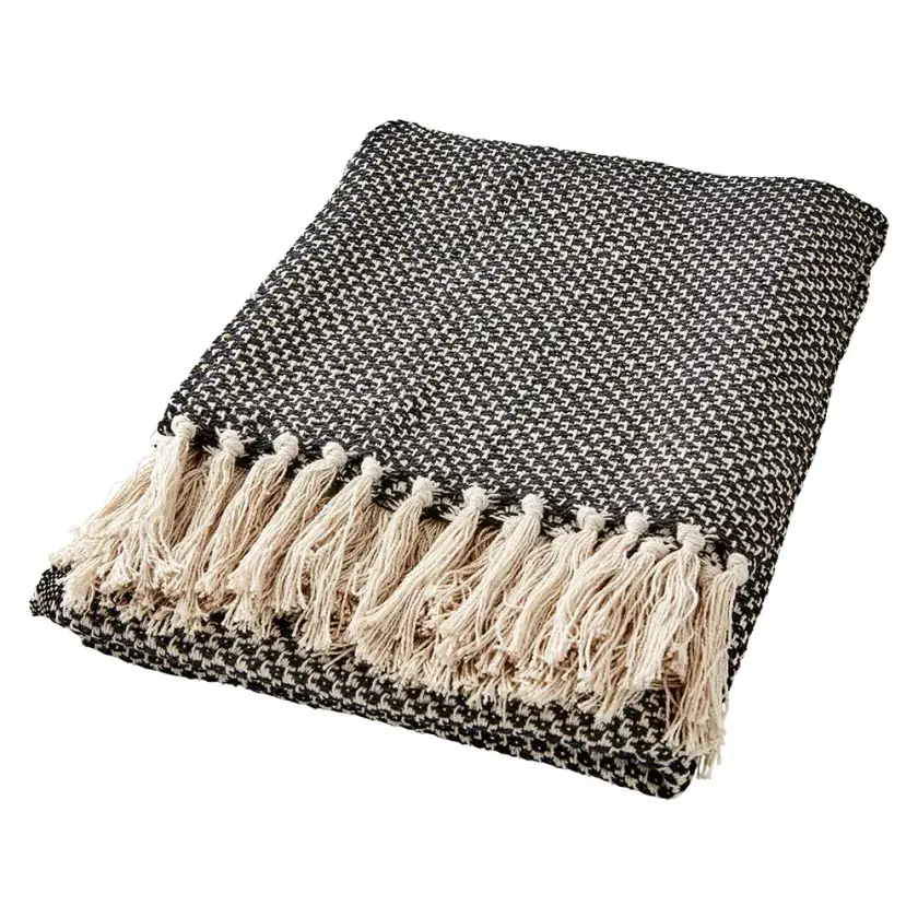 Bilde av ANNA Pledd Black/beige